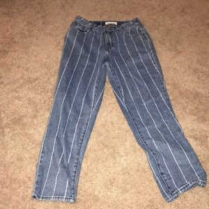 Blue denim with white stripes